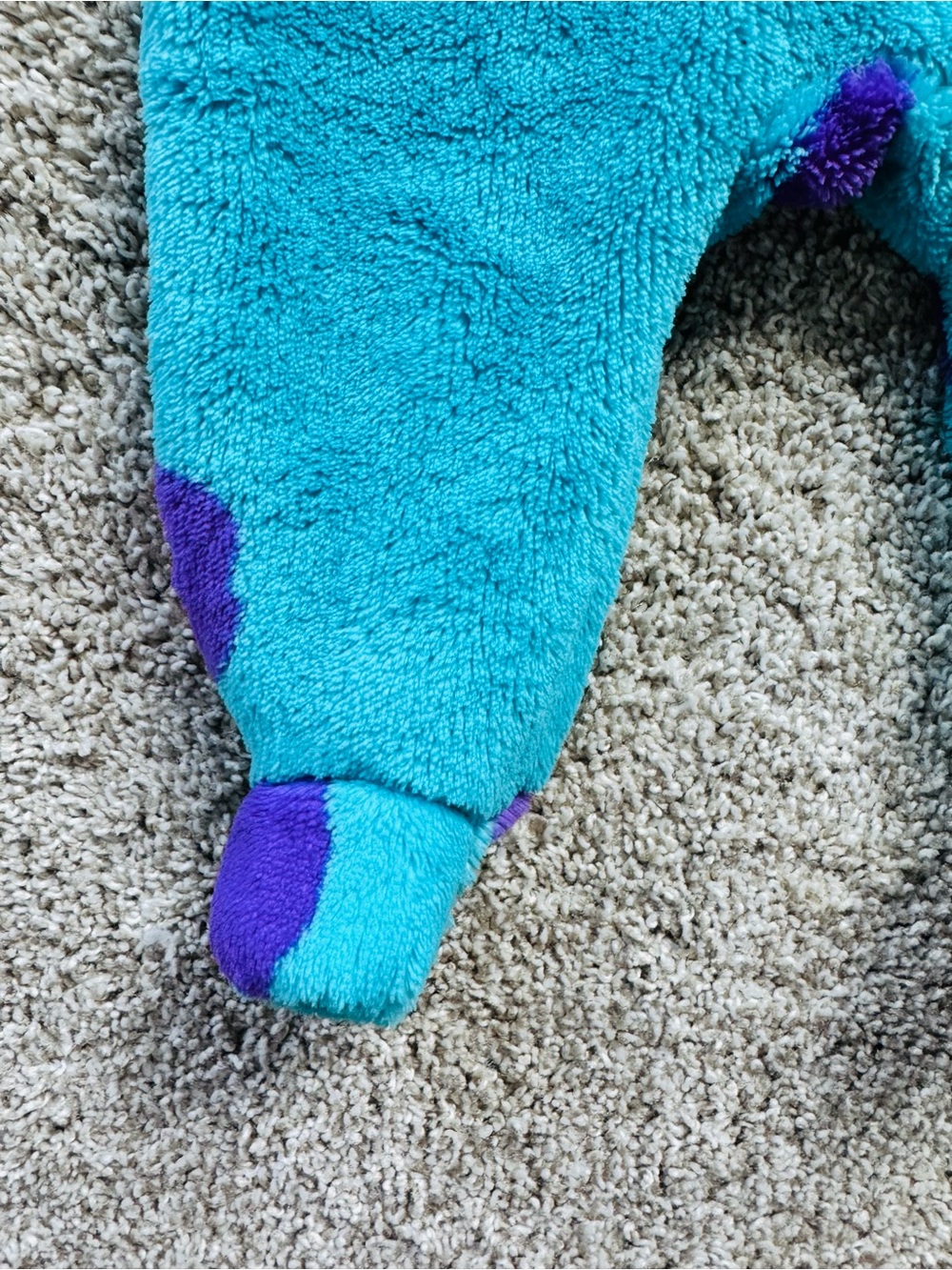 Baby Halloween Costume Sully Fleece Zip Up Bodysuit Monsters Inc Size 0-3 Months - Picture 5 of 13